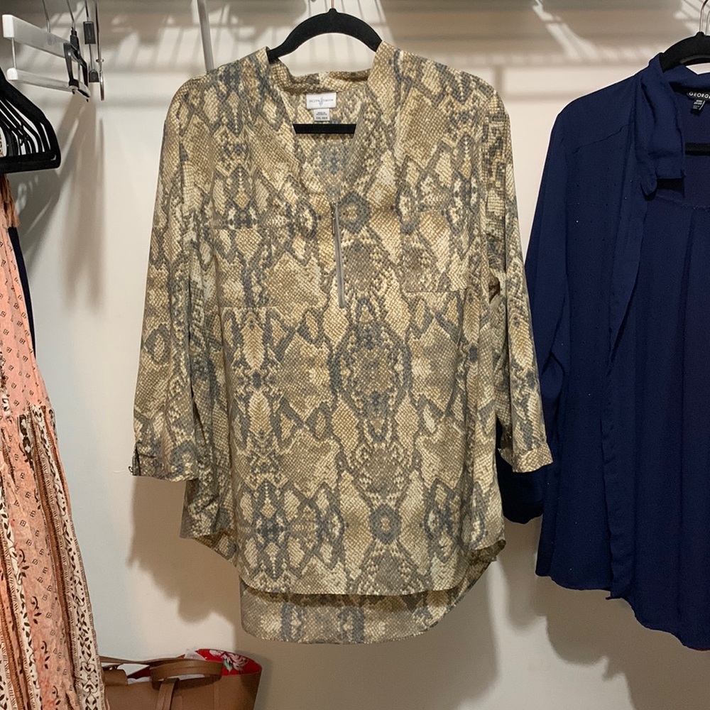 Snakeskin top snakeskin blouse rocker vibes top